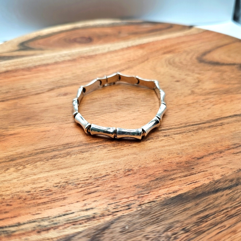 Sterling Italian Silver Vintage Bone Link Bracelet